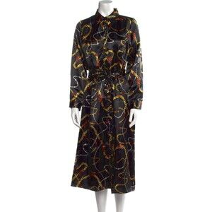 Vintage Size Medium NWT Bob Mackie (Cher) Pearl Chain Belted Midi Shirt dress